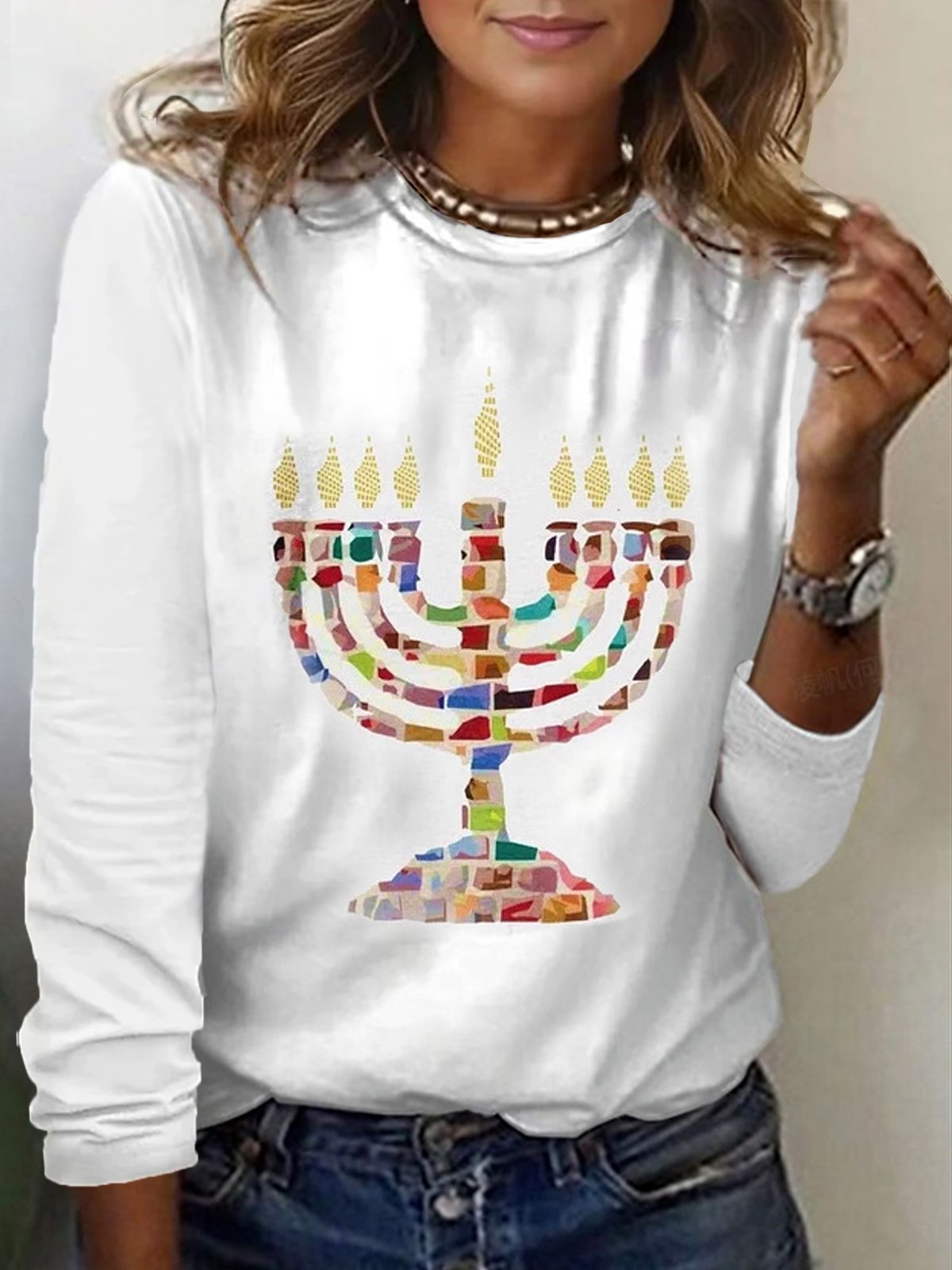 Women's Long Sleeve Tee T-shirt Spring/Fall Festival Jersey Crew Neck Daily Going Out Casual Top