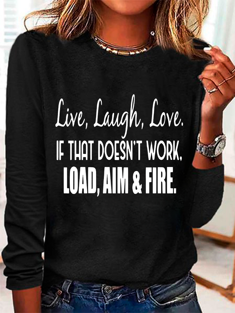 Women's Long Sleeve Blouse Spring/Fall Text Letters Crew Neck Daily Going Out Casual Top