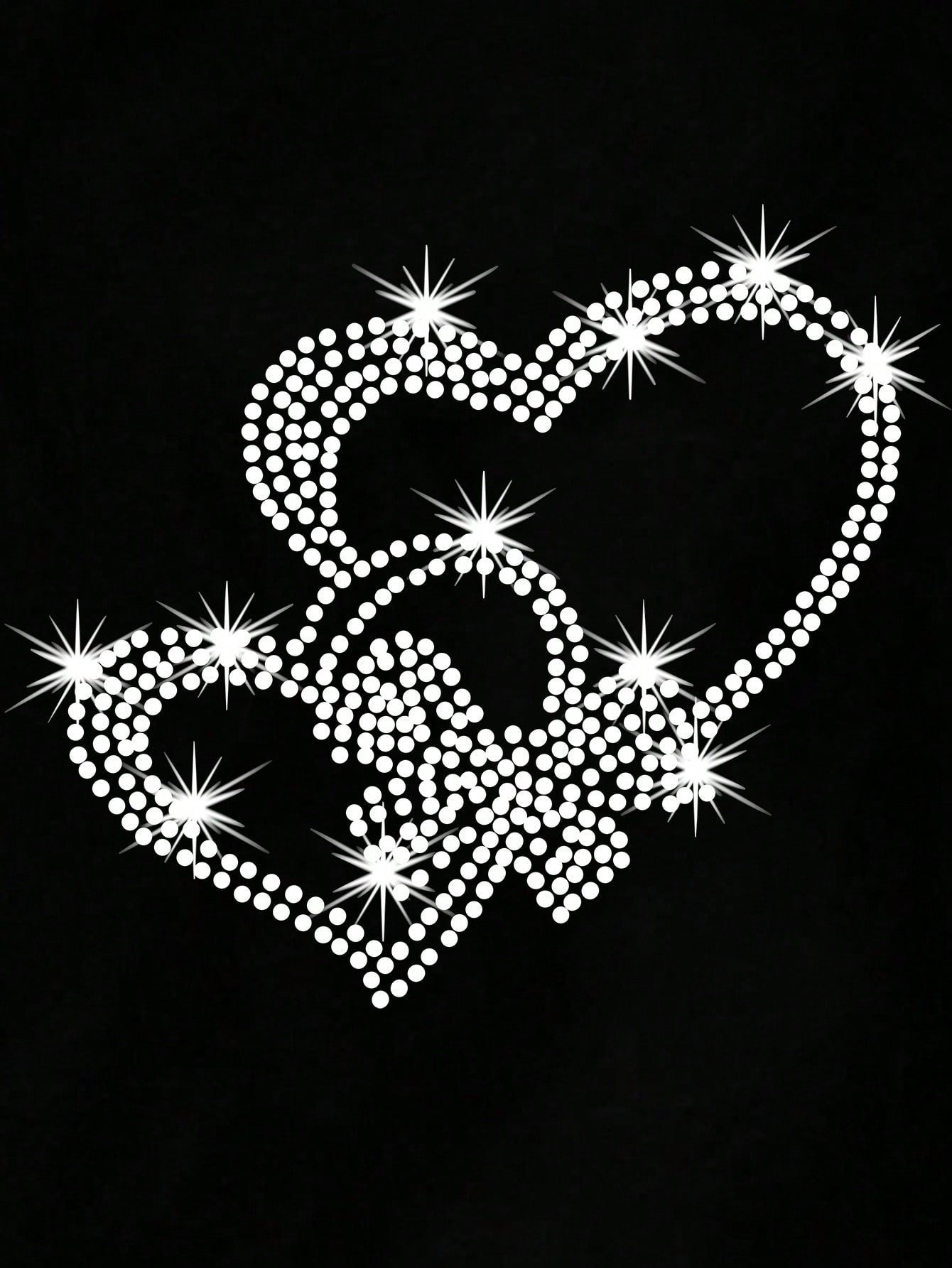 Women's Valentine's Day Heart Rhinestone Short Sleeve T-shirt