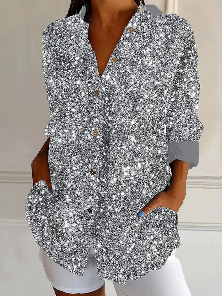 Women's Long Sleeve Shirt Spring/Fall Abstract Shirt Collar Daily Going Out Casual Top