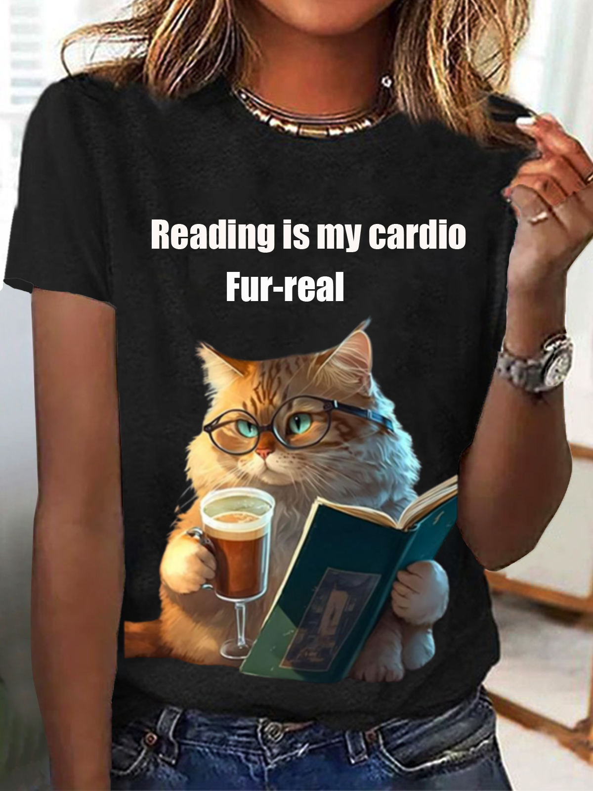 Women's Short Sleeve Tee T-shirt Summer Cat Jersey Crew Neck Daily Going Out Casual Top