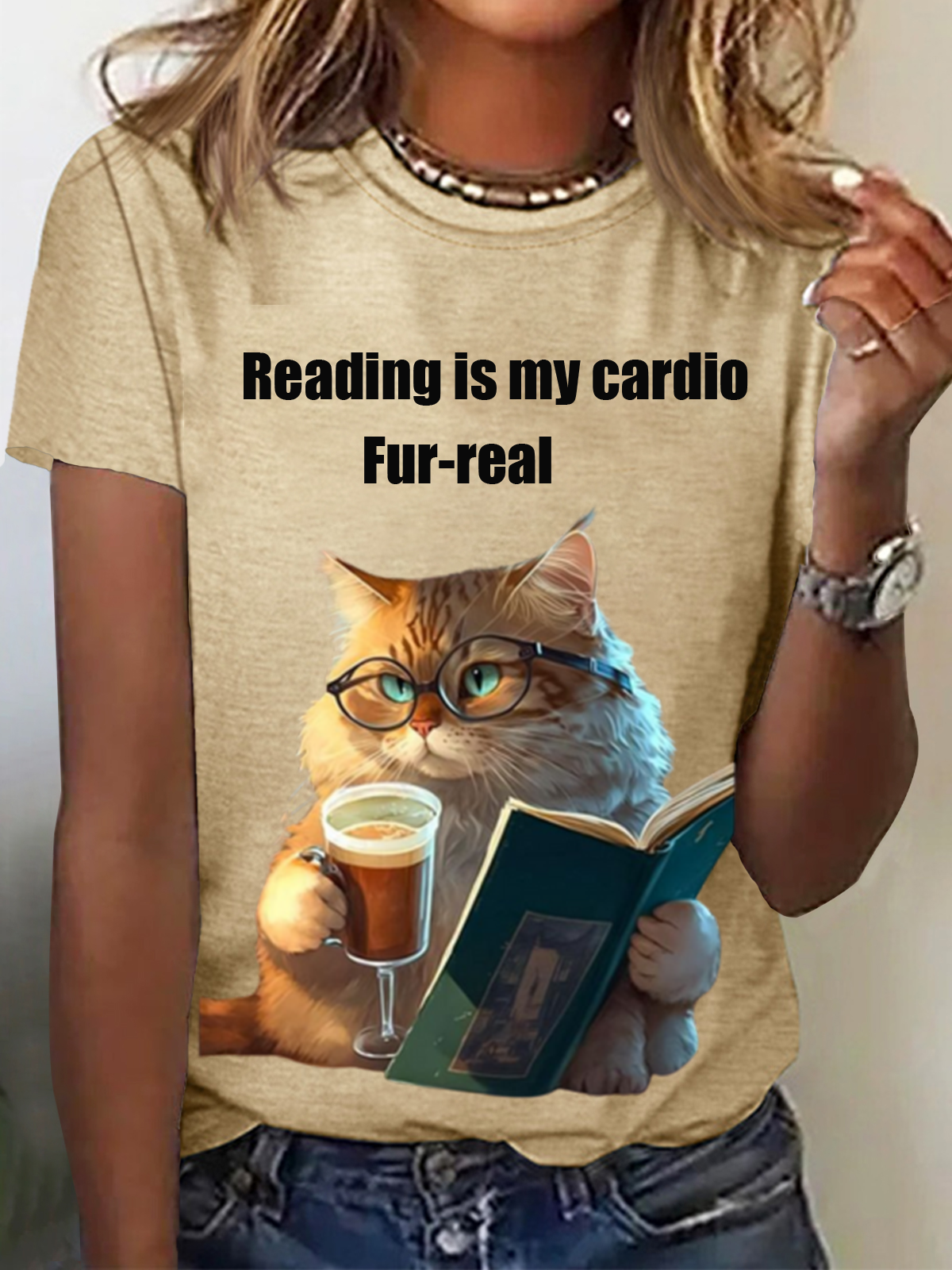 Women's Short Sleeve Tee T-shirt Summer Cat Jersey Crew Neck Daily Going Out Casual Top