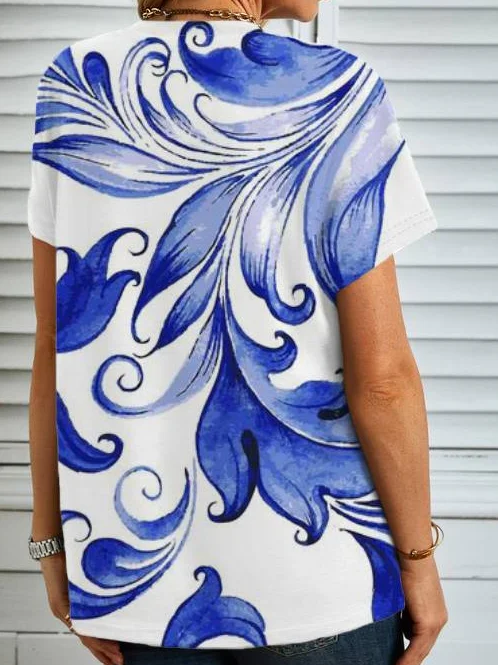 Women's Short Sleeve Tee T-shirt Summer Floral Jersey Crew Neck Daily Going Out Casual Top