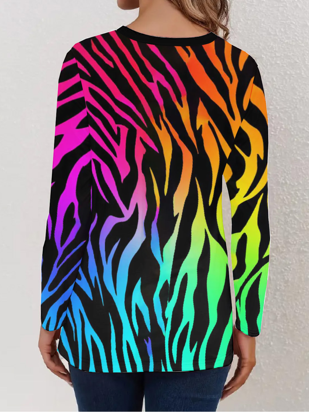 Women's Long Sleeve Tee T-shirt Spring/Fall Zebra Jersey Crew Neck Daily Going Out Casual Top