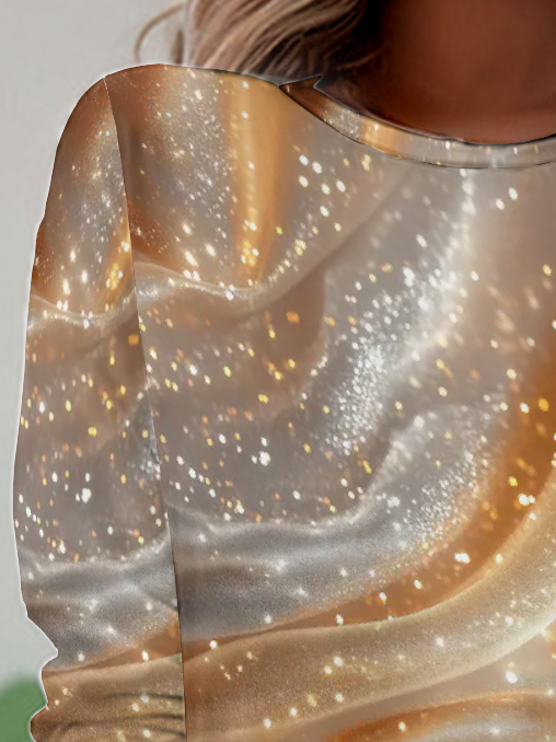 Women's Long Sleeve Tee T-shirt Spring/Fall Abstract Jersey Crew Neck Daily Going Out Casual Top