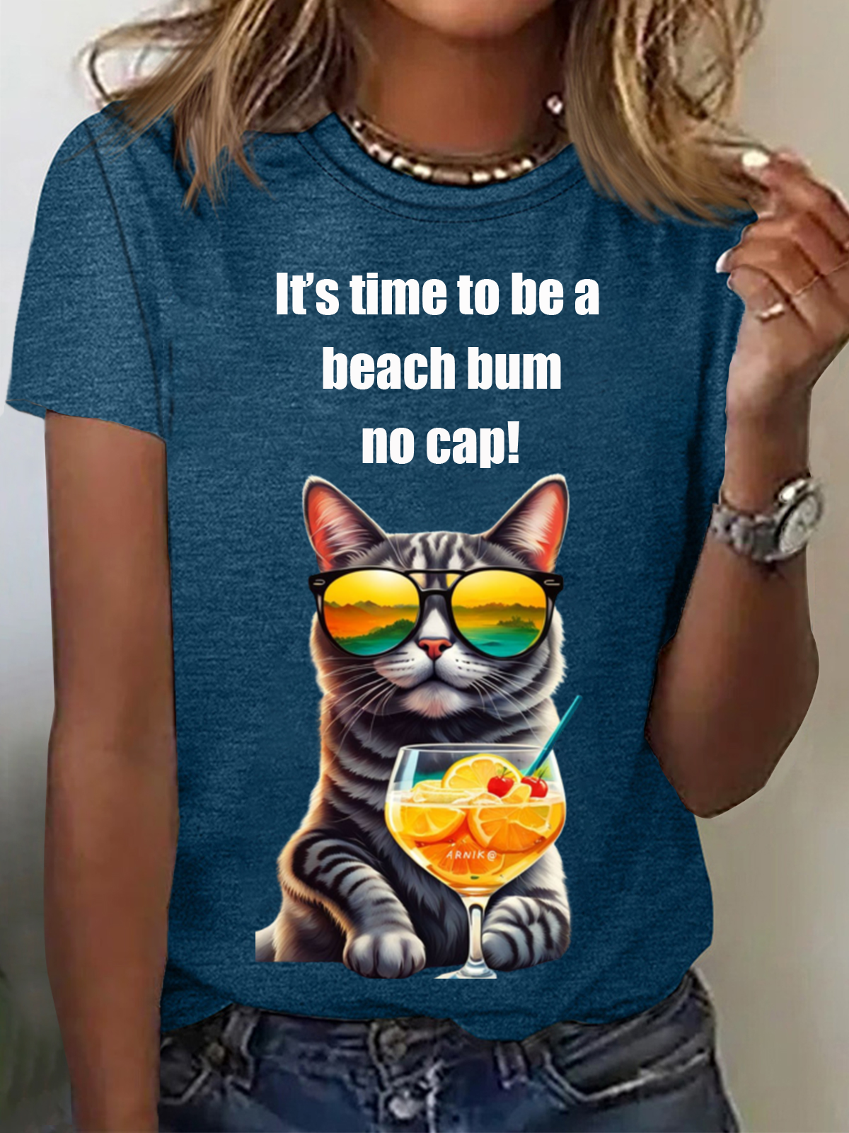 Women's Long Sleeve Tee T-shirt Spring/Fall Cat Jersey Crew Neck Daily Going Out Casual Top