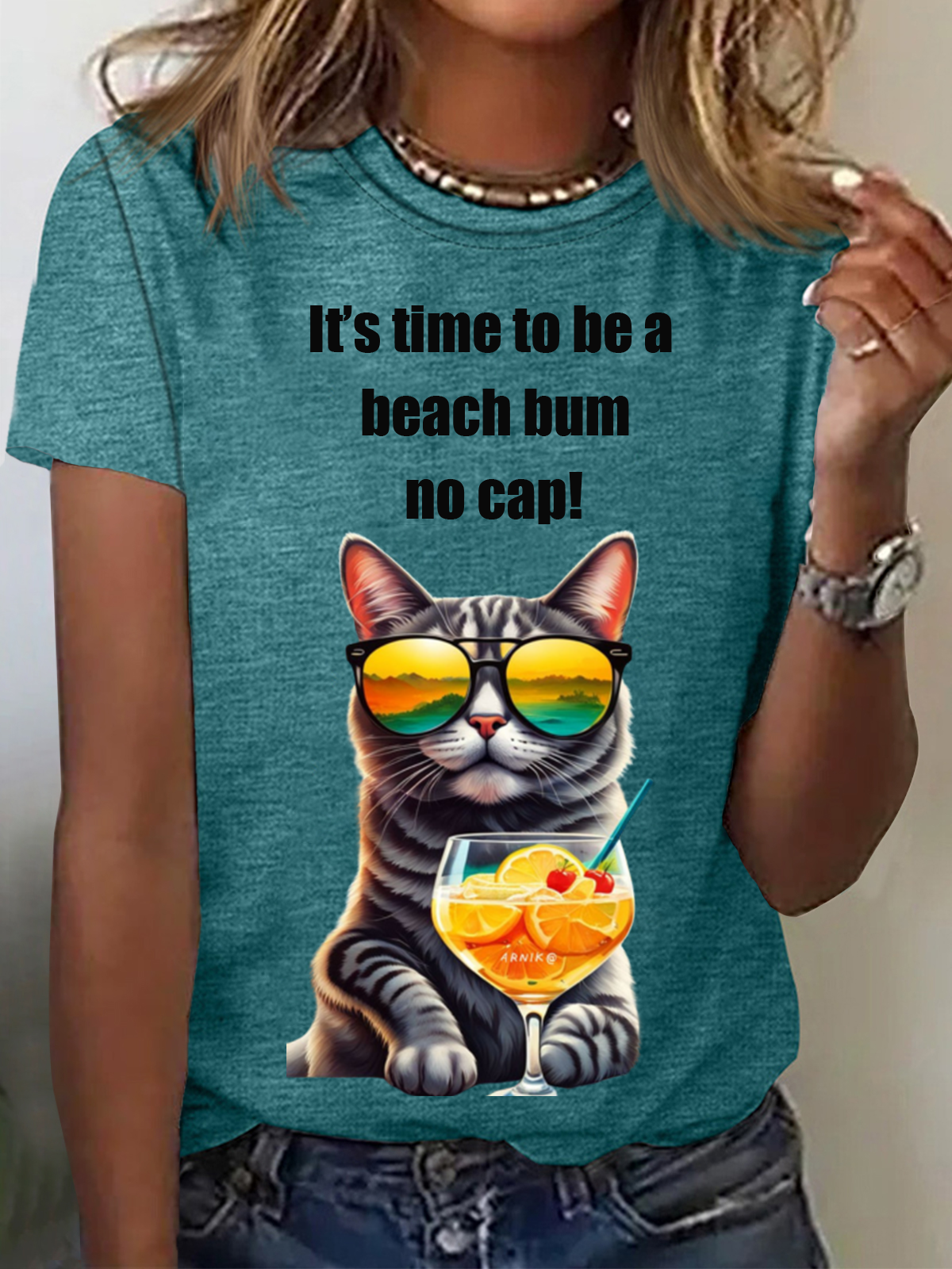 Women's Long Sleeve Tee T-shirt Spring/Fall Cat Jersey Crew Neck Daily Going Out Casual Top