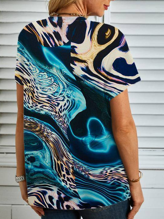 Women's Short Sleeve Tee T-shirt Summer Leopard Jersey Crew Neck Daily Going Out Casual Top