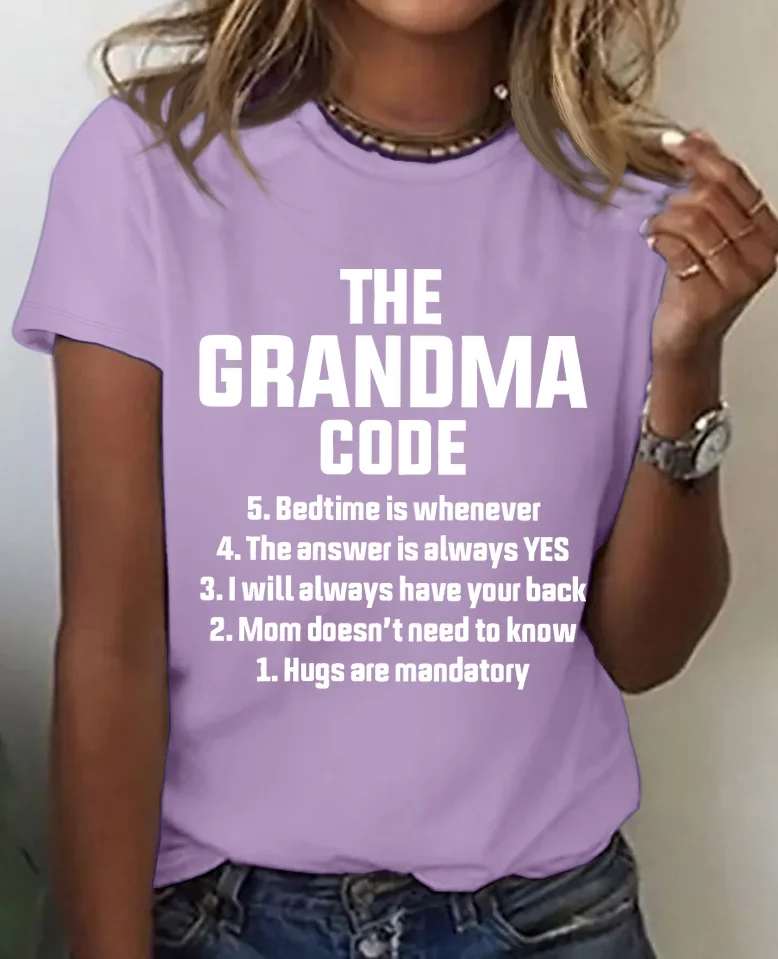 Women's Short Sleeve Tee T-shirt Summer Text Letters Crew Neck Casual Top