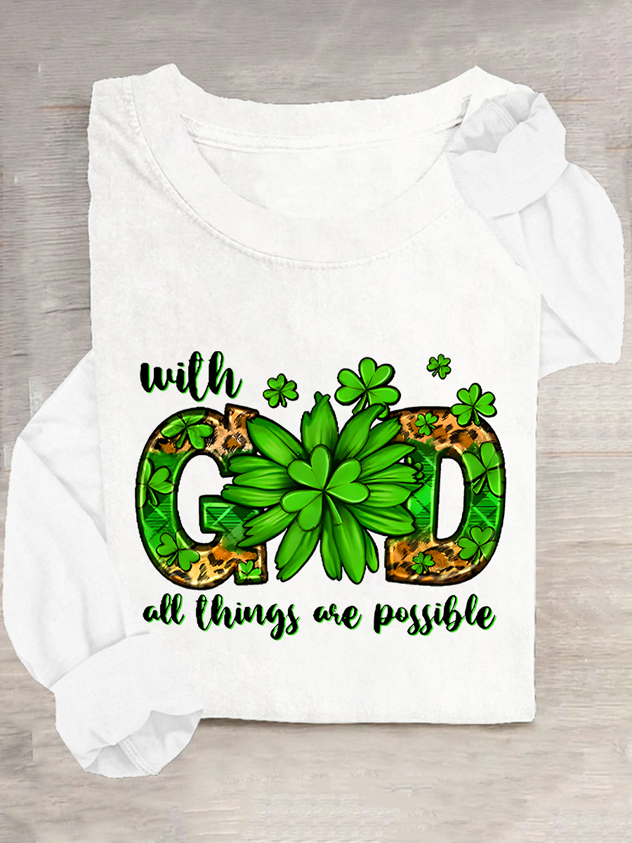 Women's Long Sleeve Blouse Spring/Fall Text Letters Crew Neck Daily Going Out Casual Top