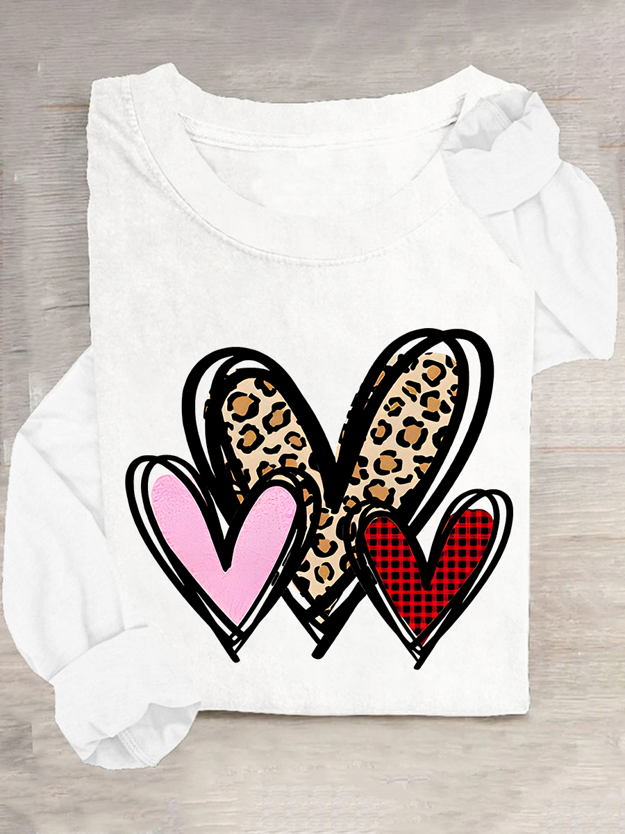 Women's Heart/Cordate Long Sleeve Blouse_ Spring/Fall Crew Neck Daily Casual Top