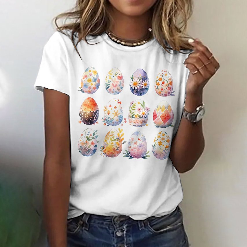Women's Animal Short Sleeve Tee T-shirt Crew Neck Vintage Summer Top