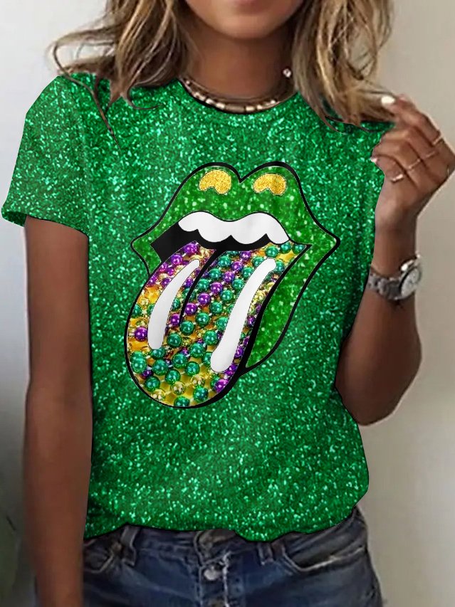 Women's Animal Short Sleeve Tee T-shirt Crew Neck Vintage Summer Top