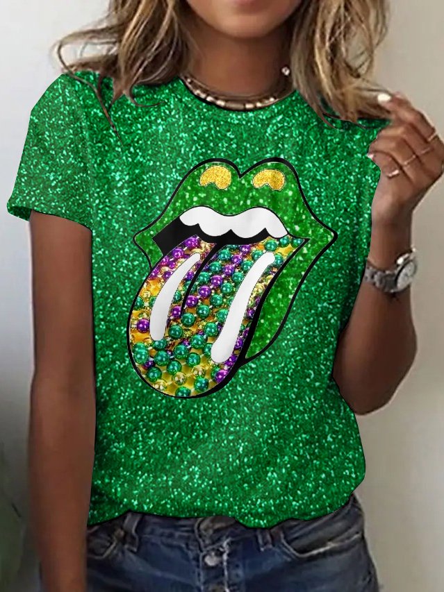 Women's Animal Short Sleeve Tee T-shirt Crew Neck Vintage Summer Top