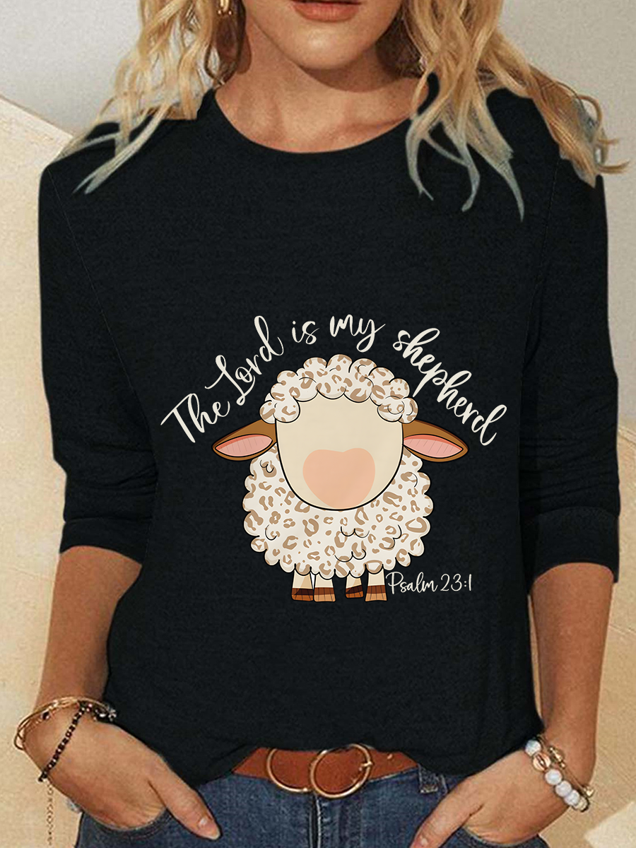 Women Easter (Egg) Long Sleeve Blouse Spring/Fall Crew Neck Daily Casual Top