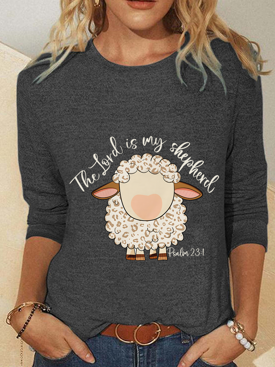 Women Easter (Egg) Long Sleeve Blouse Spring/Fall Crew Neck Daily Casual Top