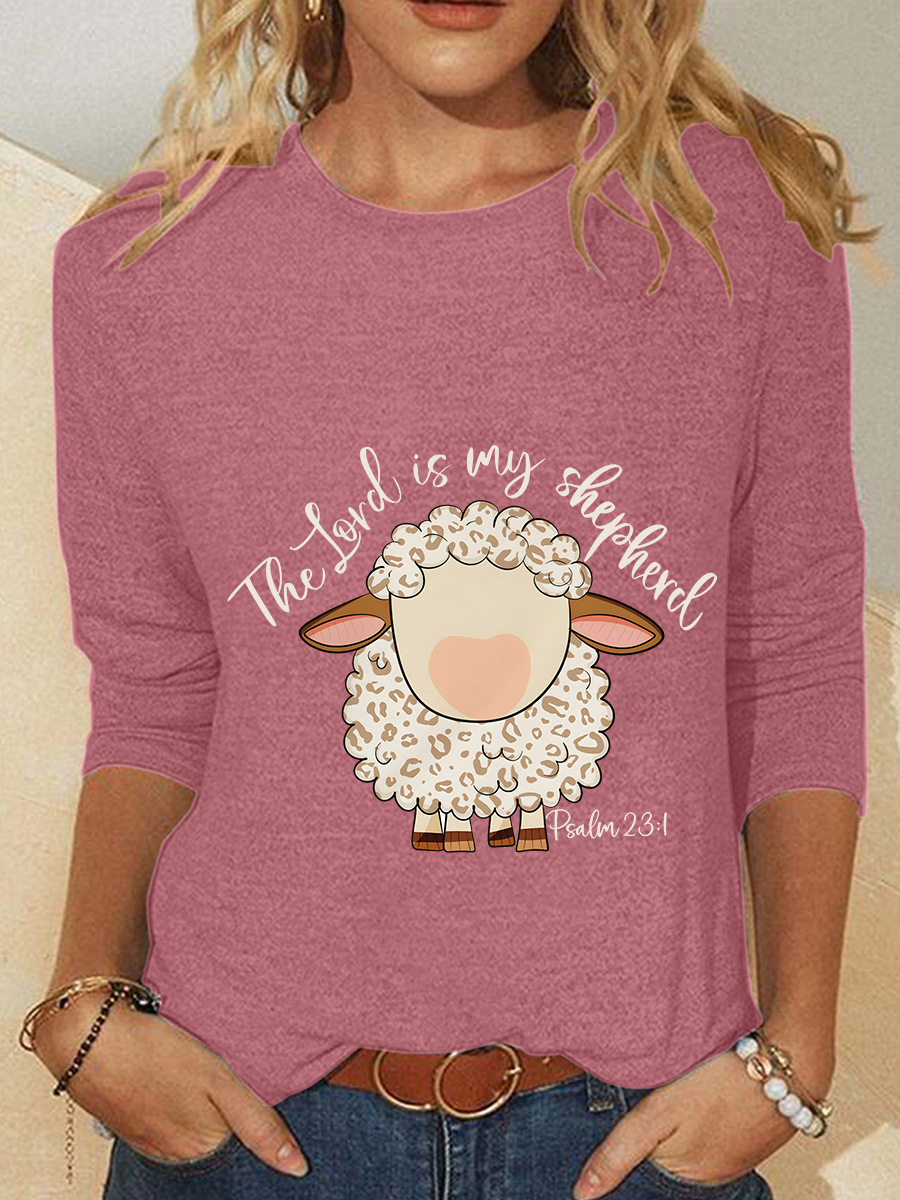 Women Easter (Egg) Long Sleeve Blouse Spring/Fall Crew Neck Daily Casual Top