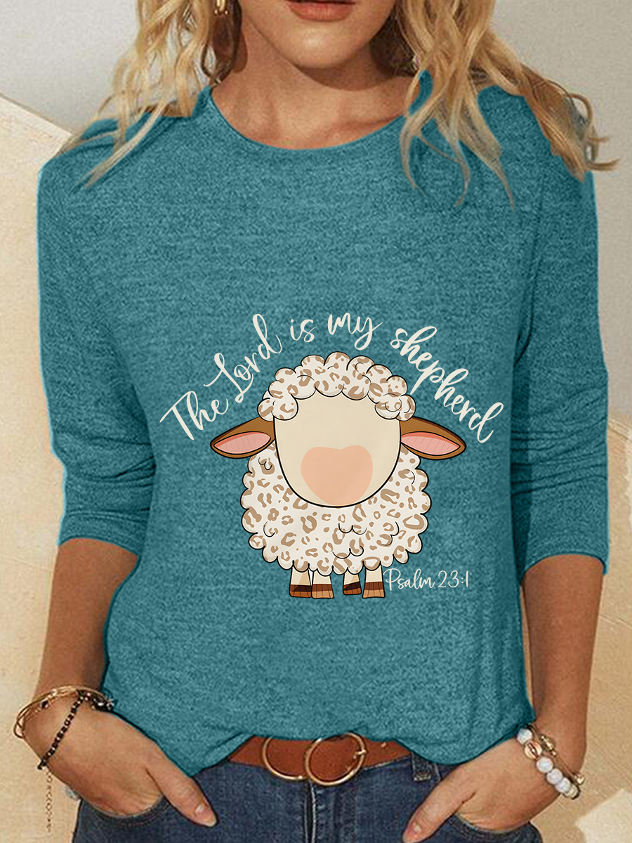 Women Easter (Egg) Long Sleeve Blouse Spring/Fall Crew Neck Daily Casual Top
