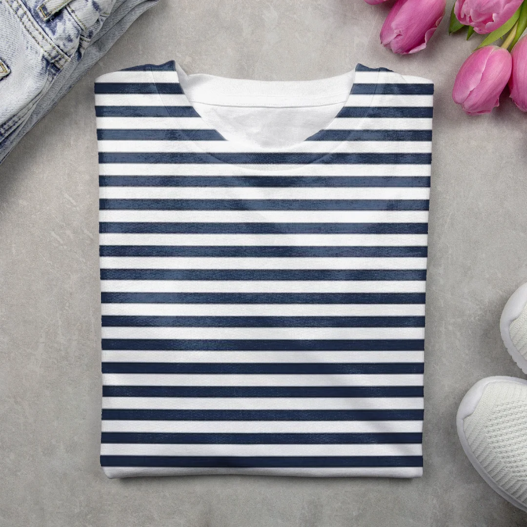 Women's Long Sleeve Tee T-shirt Spring/Fall Striped Printing Crew Neck Casual Graphic Tee Top