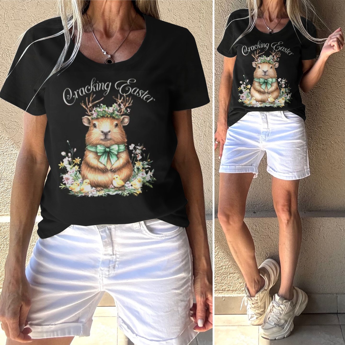 Women's Animal Short Sleeve Tee T-shirt Crew Neck Vintage Summer Top