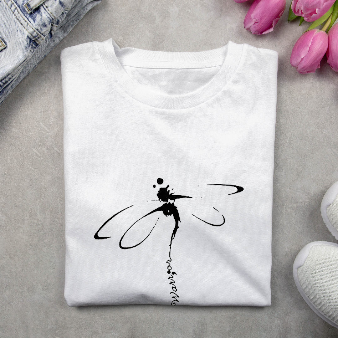 Women's Long Sleeve Tee T-shirt Spring/Fall Dragonfly Printing Crew Neck Casual Graphic Tee Top