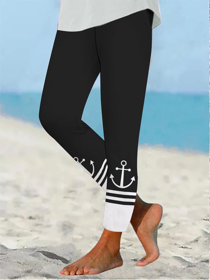 Women's Multicolor Block Vintage All Season Long Leggings