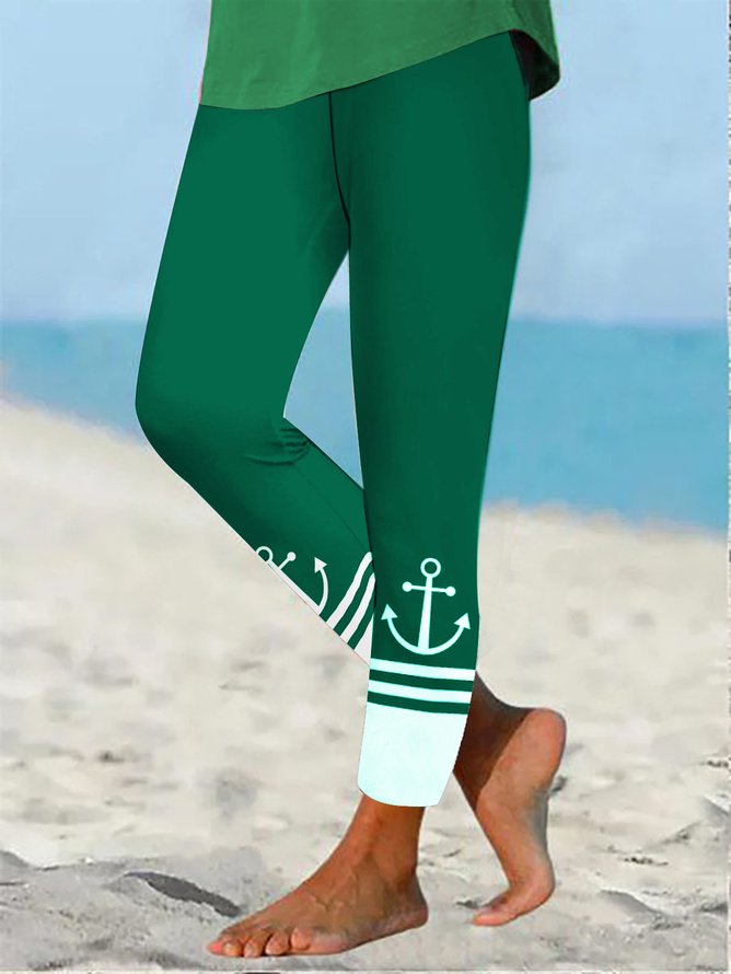 Women's Multicolor Block Vintage All Season Long Leggings