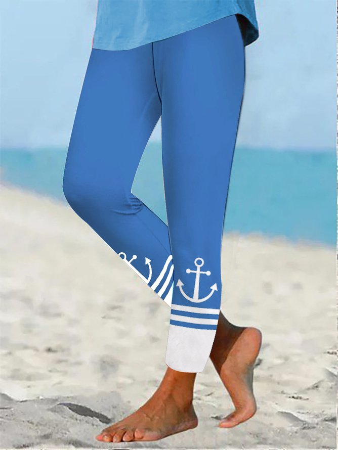 Women's Multicolor Block Vintage All Season Long Leggings