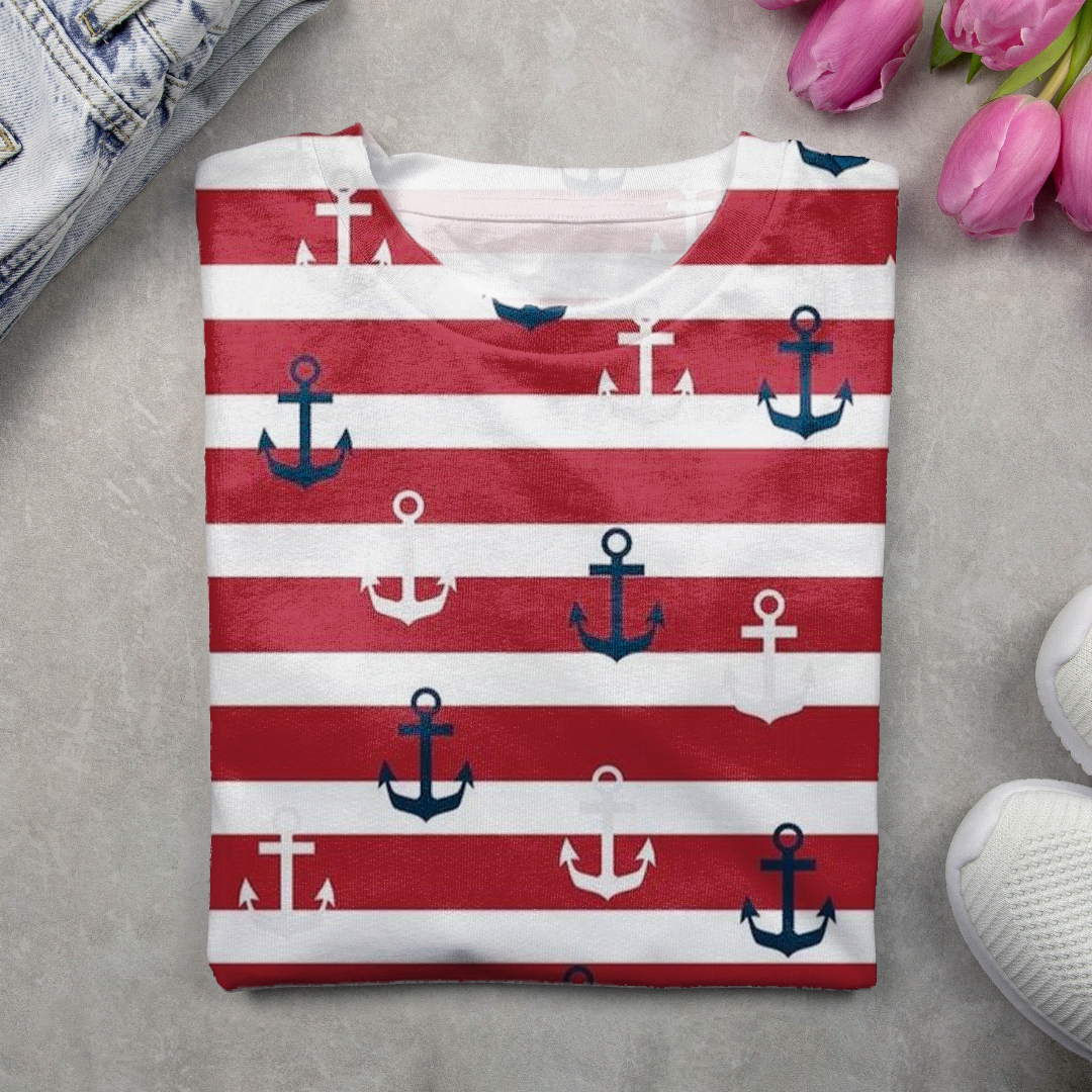 Women's Striped Long Sleeve Tee T-shirt Crew Neck Printing Casual Spring/Fall Graphic Tee Top