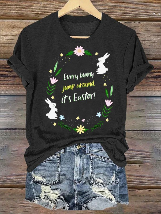 Women's Floral Short Sleeve Tee T-shirt Crew Neck Casual Summer Top