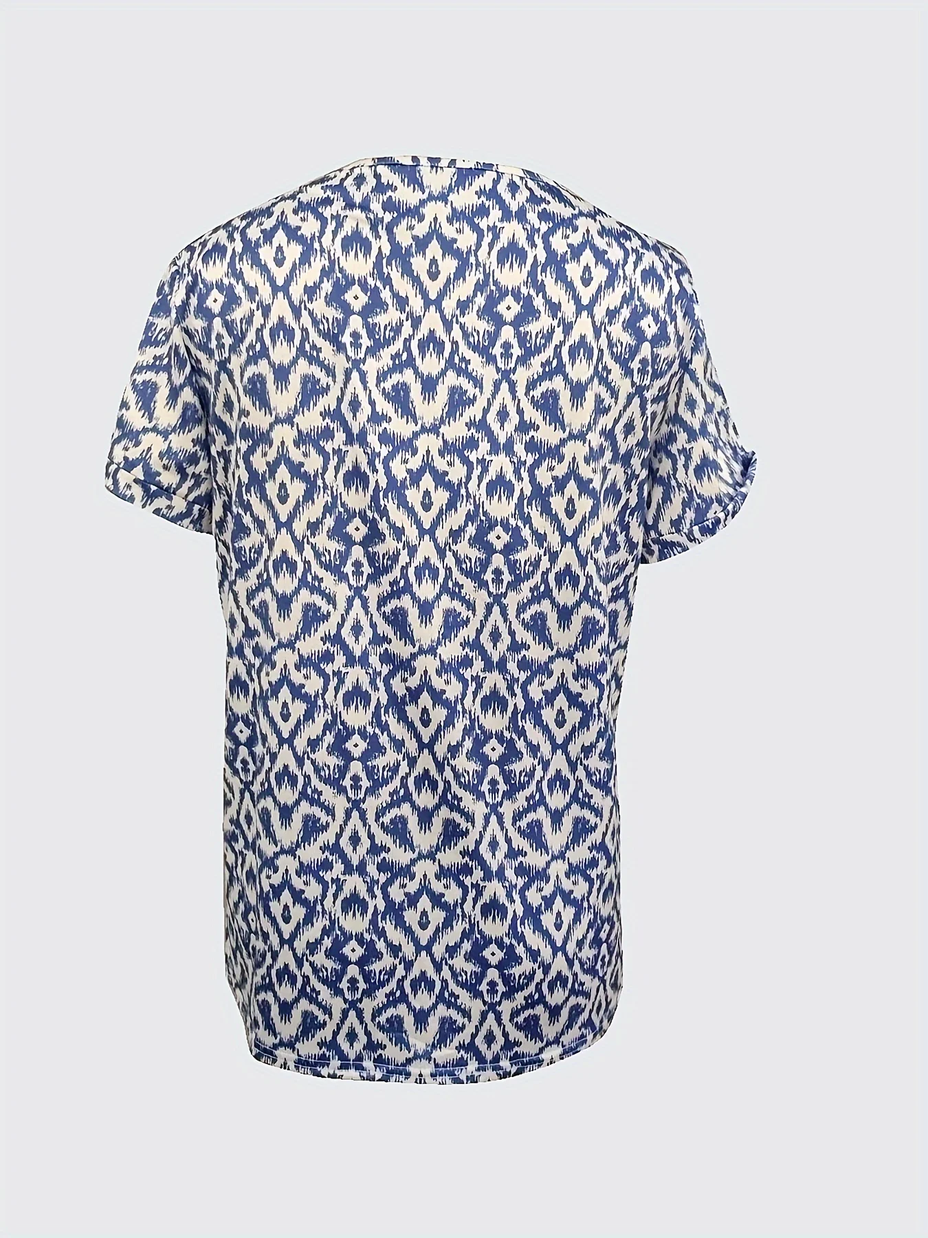 Women's Striped Short Sleeve Tee T-shirt V Neck Vintage Summer Top