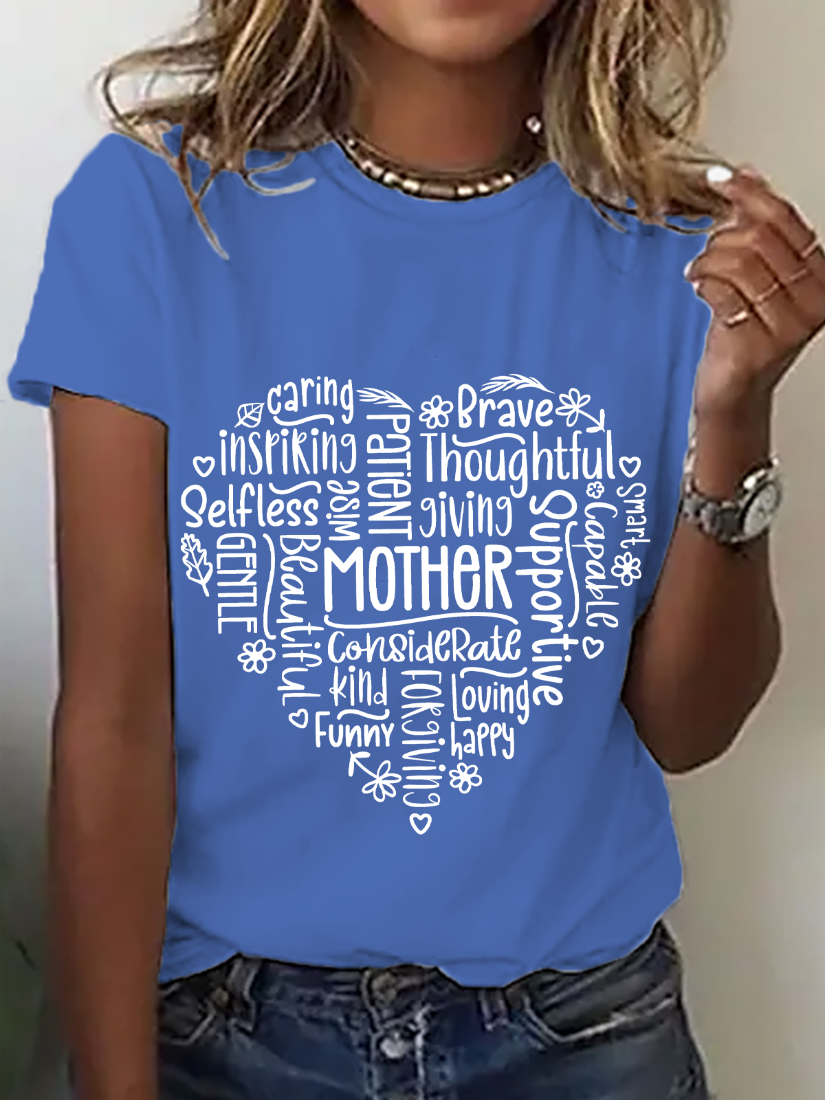 Women's Text Letters Short Sleeve Tee T-shirt Crew Neck Casual Summer Top