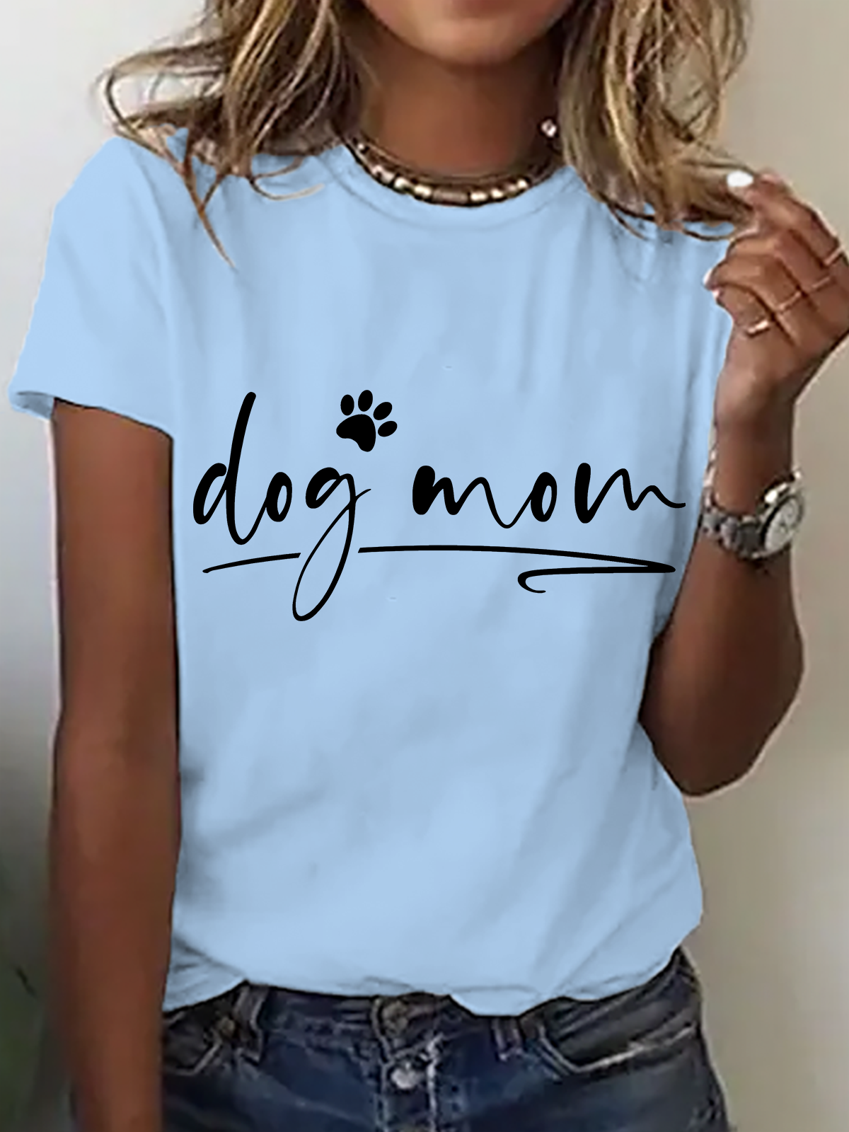 Women Text Letters Short Sleeve Tee T-shirt Crew Neck Casual Summer Top