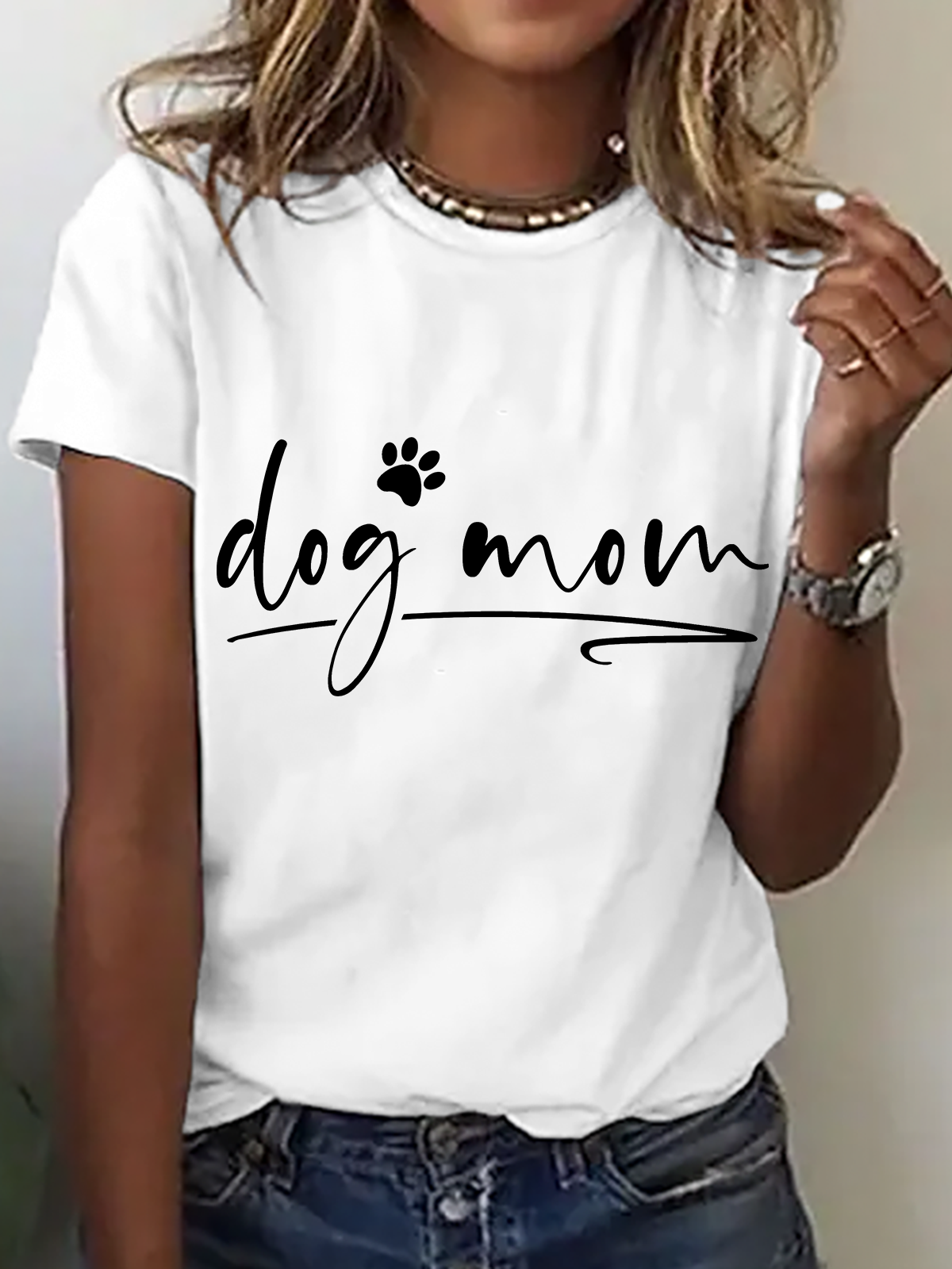 Women Text Letters Short Sleeve Tee T-shirt Crew Neck Casual Summer Top