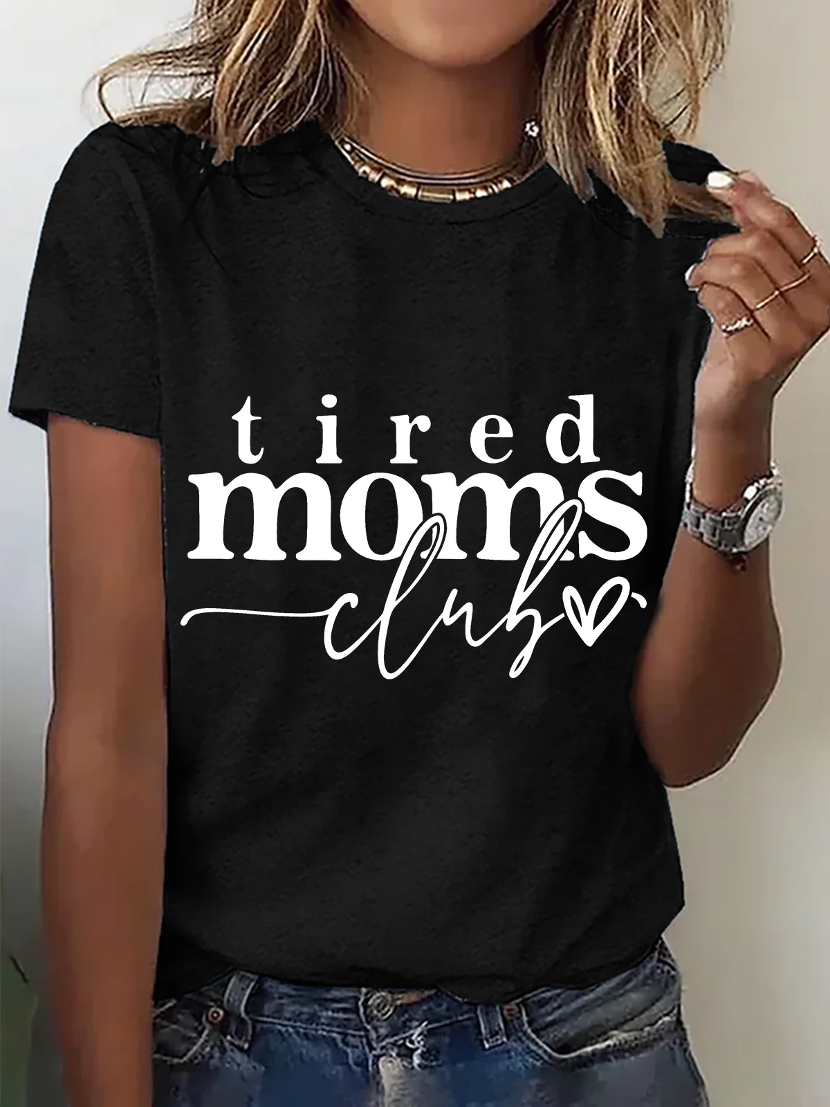 Women's Text Letters Short Sleeve Tee T-shirt Crew Neck Casual Summer Top