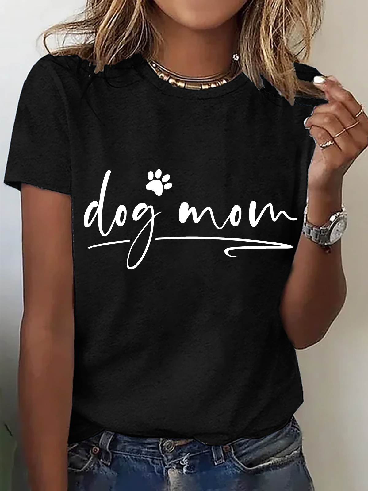 Women Text Letters Short Sleeve Tee T-shirt Crew Neck Casual Summer Top