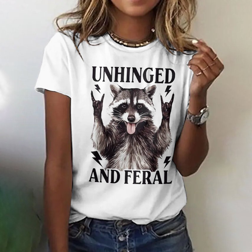 Women's Animal Short Sleeve Tee T-shirt Crew Neck Casual Summer Top