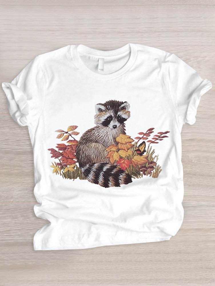 Women's Animal Short Sleeve Tee T-shirt Crew Neck Casual Summer Top