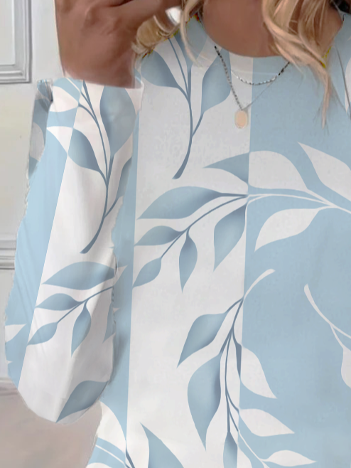 Women's Floral Long Sleeve Tee T-shirt Crew Neck Printing Casual Spring/Fall Graphic Tee Top
