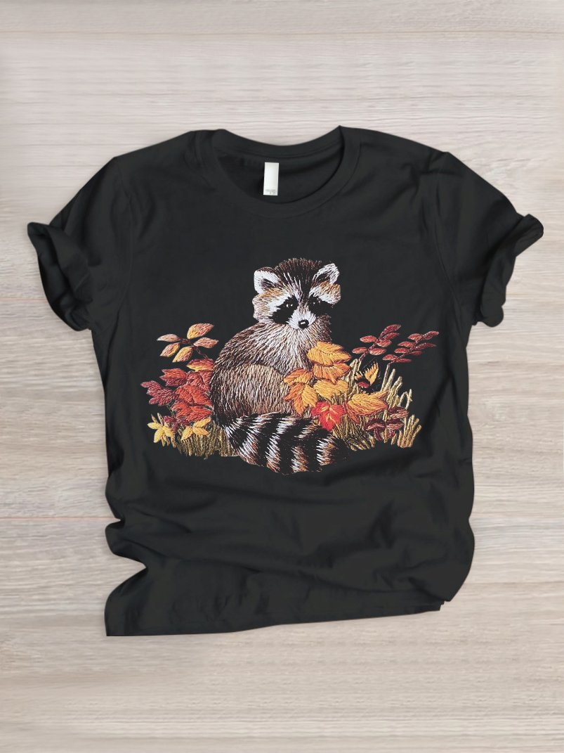 Women's Animal Short Sleeve Tee T-shirt Crew Neck Casual Summer Top