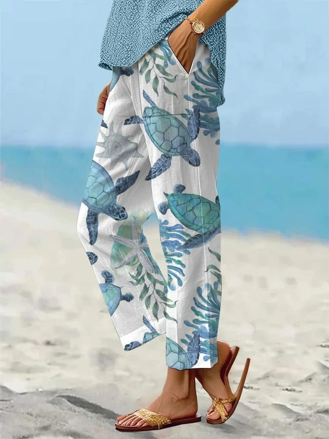 Women Animal Long Pants Casual Spring/Fall Trousers
