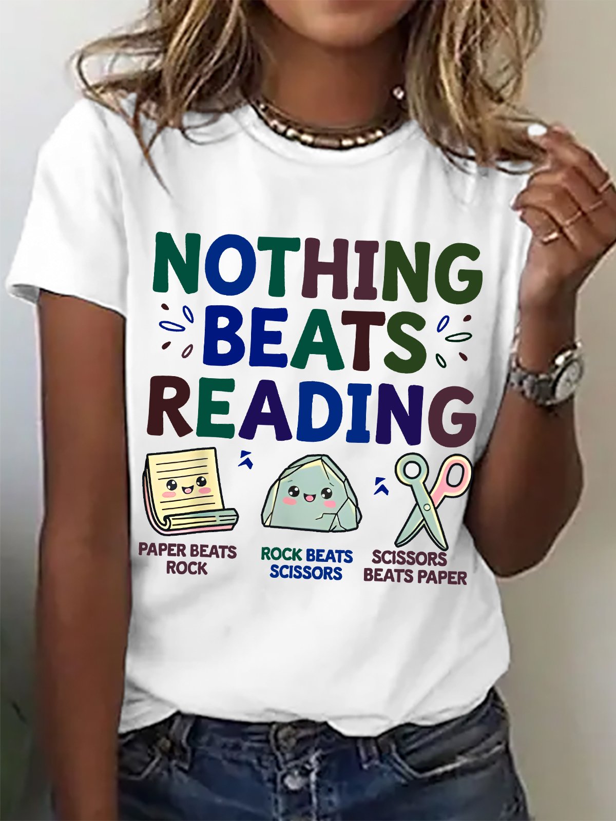 Women Text Letters Short Sleeve Tee T-shirt Crew Neck Casual Summer Top