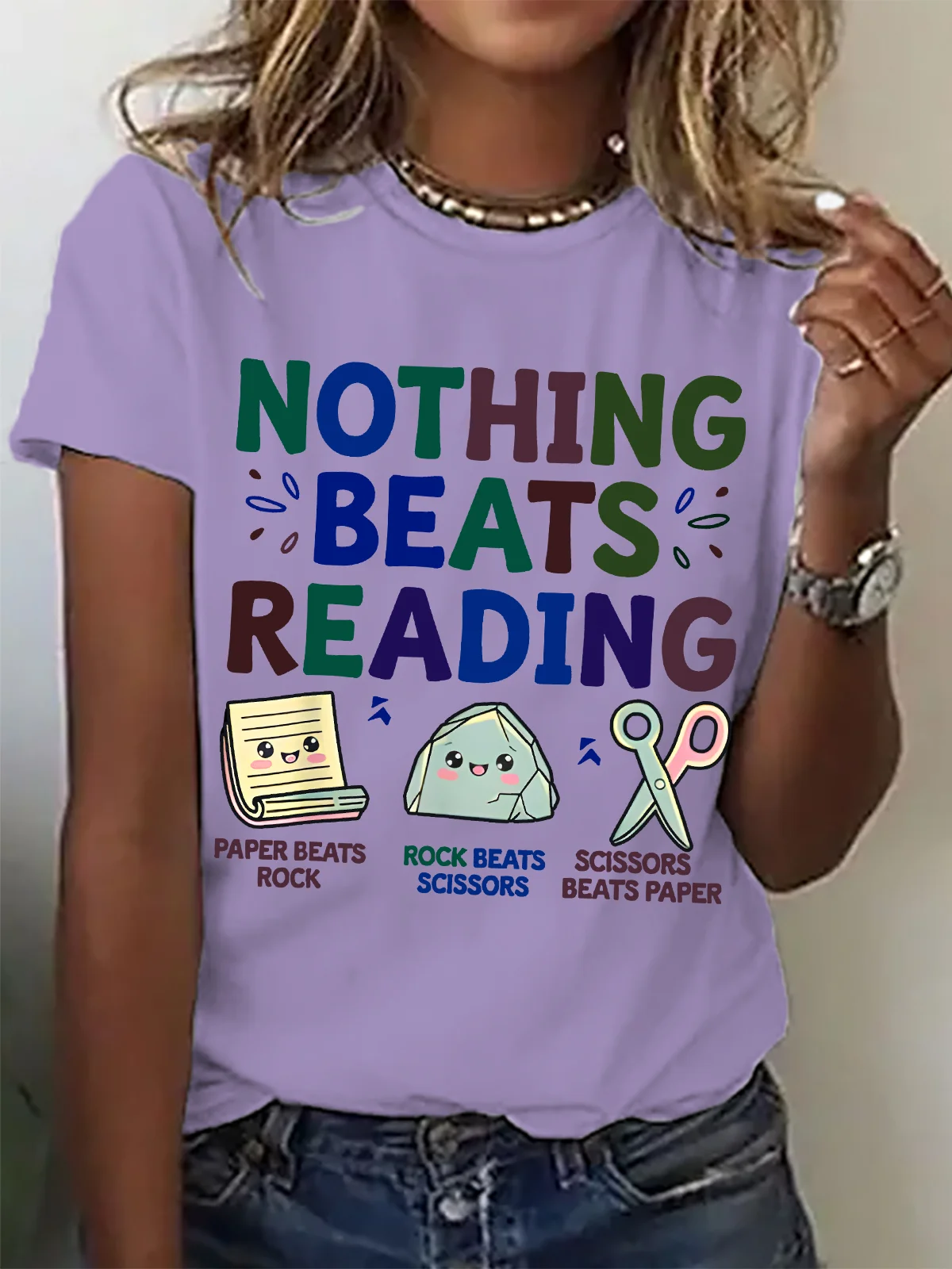 Women Text Letters Short Sleeve Tee T-shirt Crew Neck Casual Summer Top
