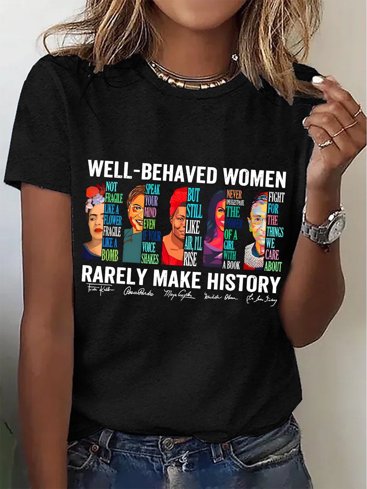 Women Text Letters Short Sleeve Tee T-shirt Crew Neck Casual Summer Top