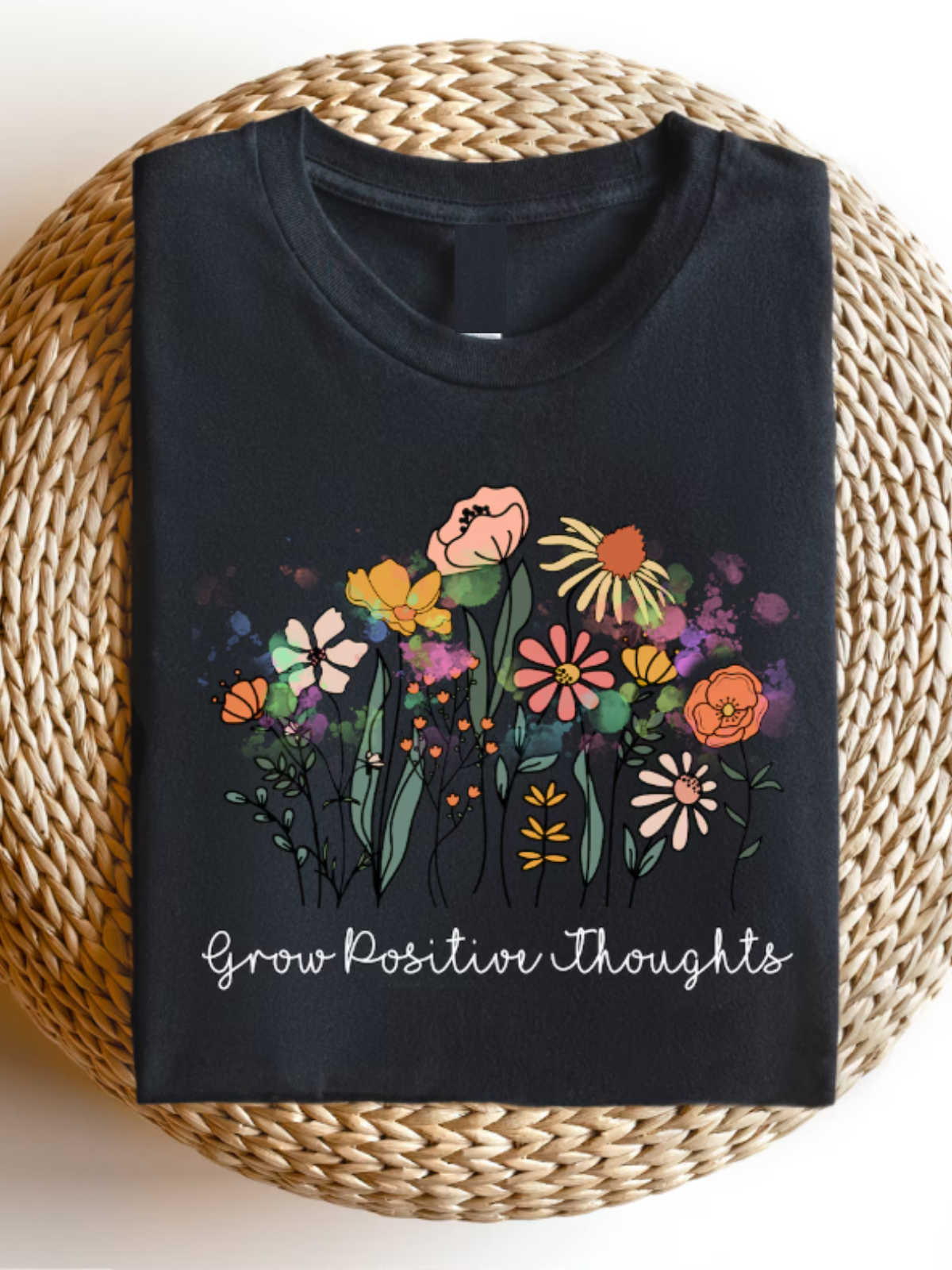 Women Floral Short Sleeve Tee T-shirt Crew Neck Casual Summer Top