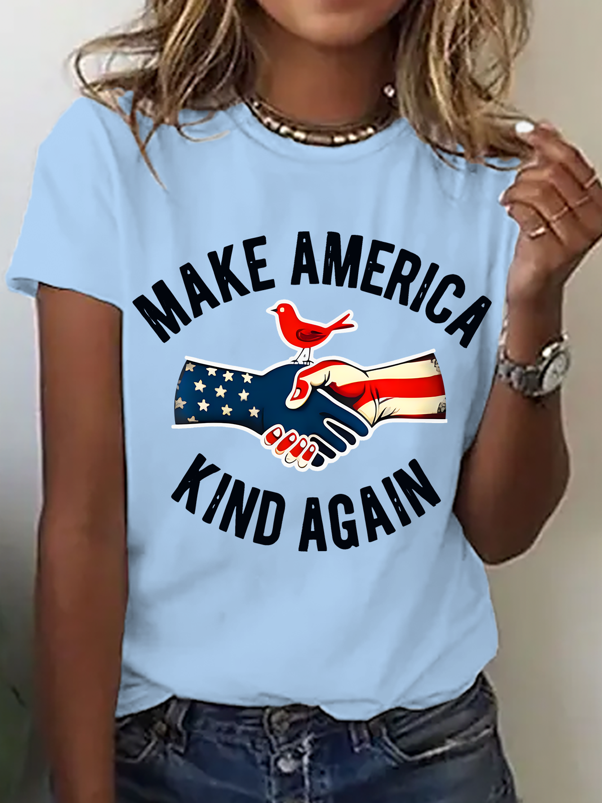 Women Text Letters Short Sleeve Tee T-shirt Crew Neck Casual Summer Top