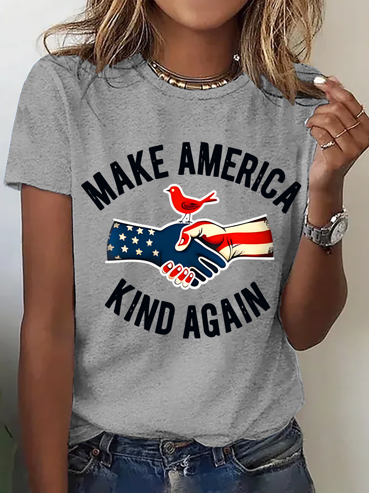 Women Text Letters Short Sleeve Tee T-shirt Crew Neck Casual Summer Top