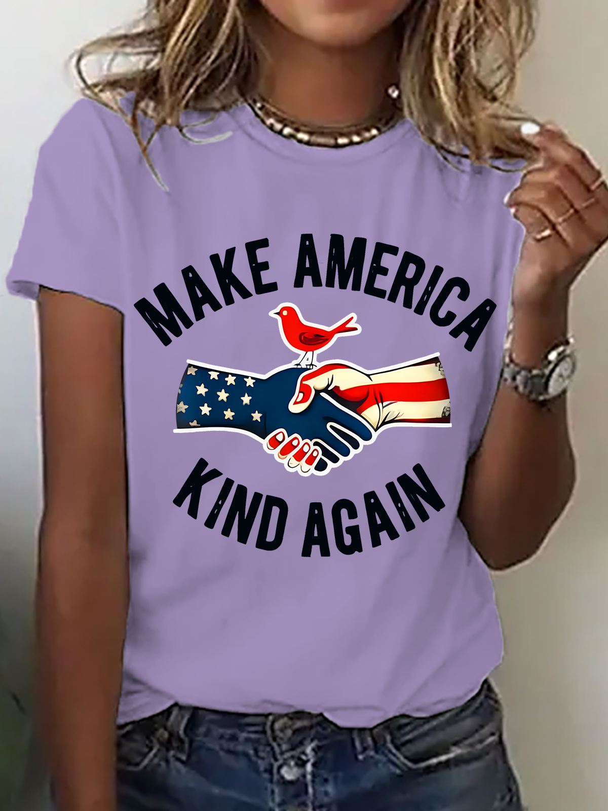 Women Text Letters Short Sleeve Tee T-shirt Crew Neck Casual Summer Top