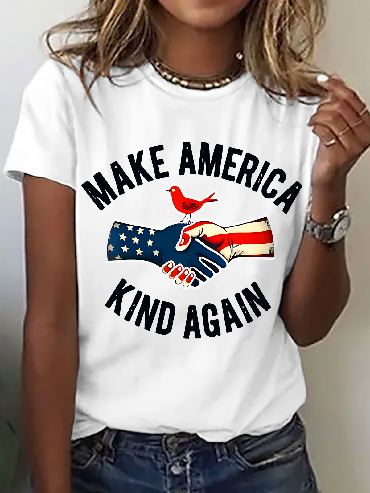 Women Text Letters Short Sleeve Tee T-shirt Crew Neck Casual Summer Top