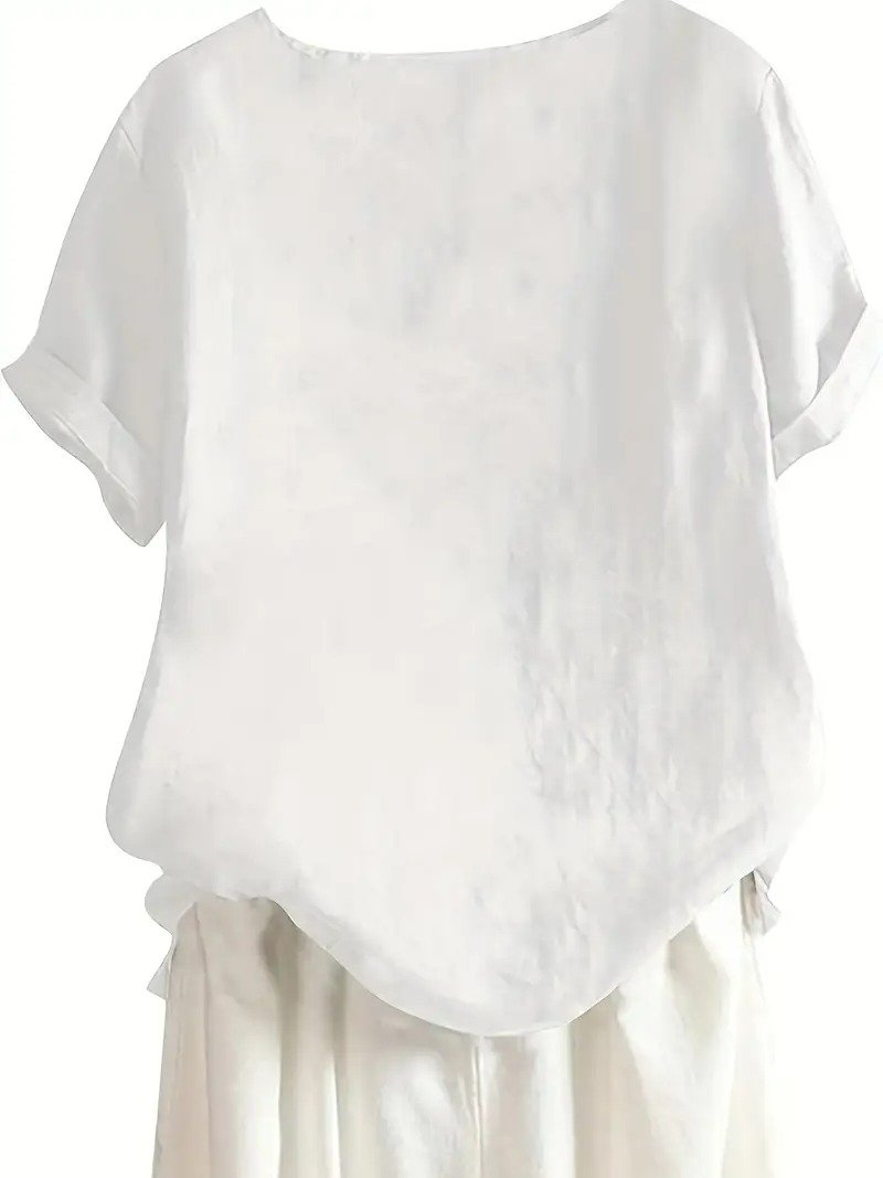 Women Dragonfly Half Sleeve Blouse Summer Crew Neck Daily Casual Top